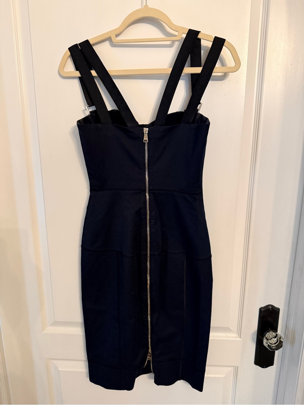 Dolce & Gabbana Black Strappy Zip-Front Midi Dress